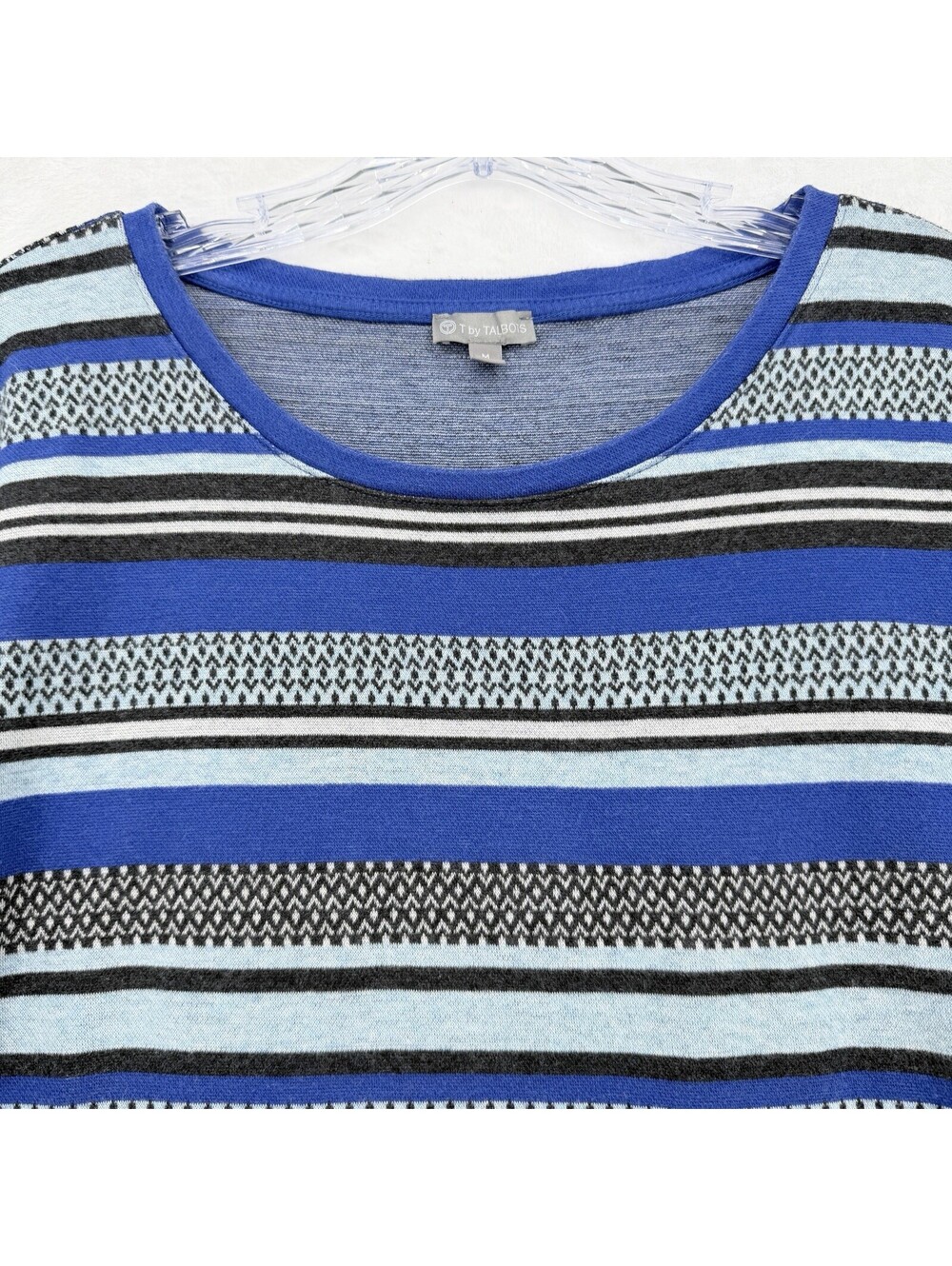 T By Talbots Top Medium Sweatshirt Pullover Blue 100% Cotton Long Sleeve Women’s